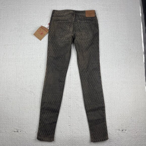 TRUE RELIGION JEANS Halle Mojave Lonestar Snakeskin Brown Slim Skinny 25 - Picture 15 of 16